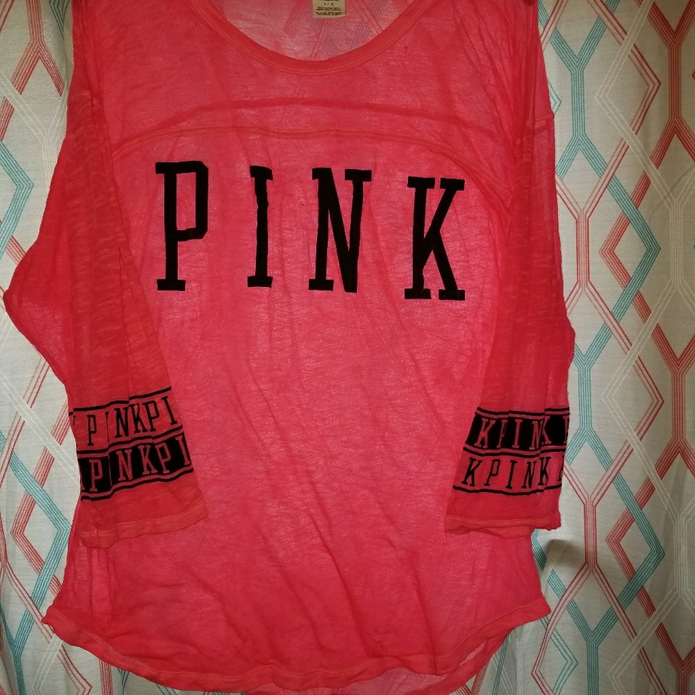 PINK 3/4 sleeve t-shirt